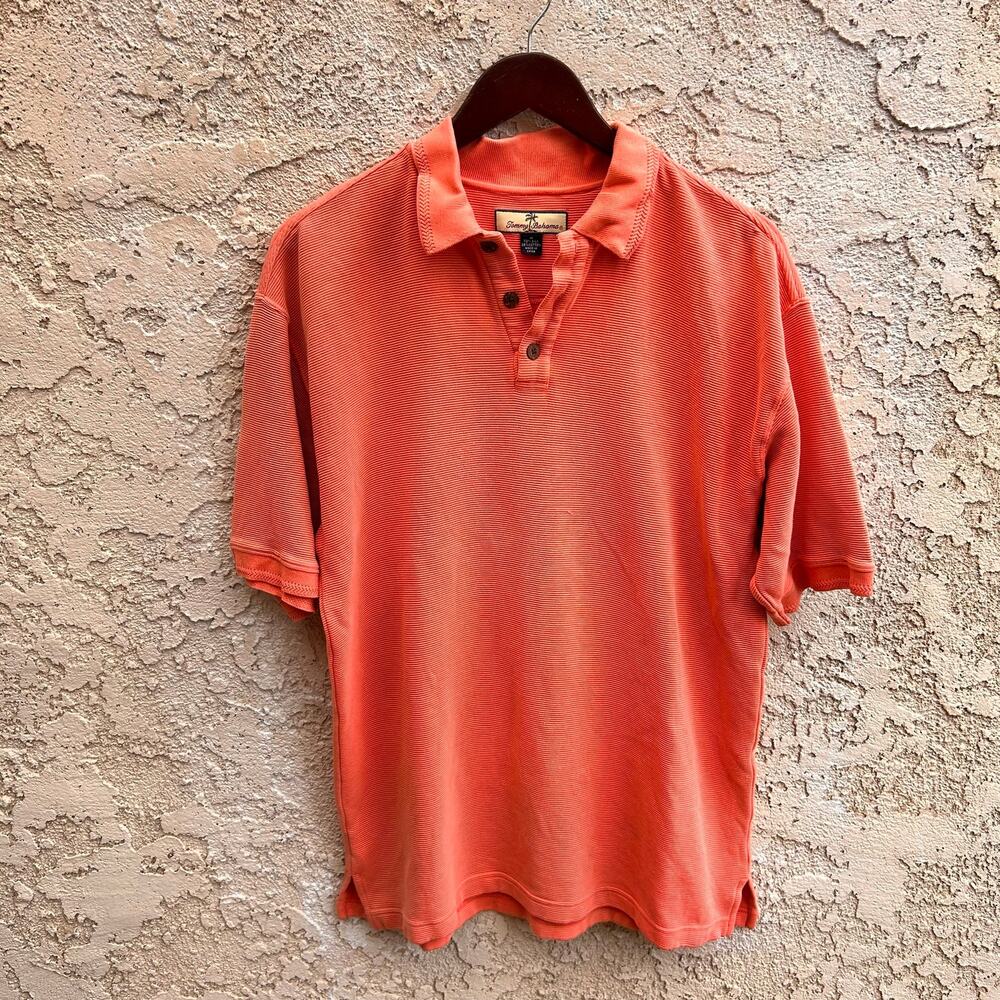 Tommy Bahama Coral Silk Blend Polo Shirt Mens Medium